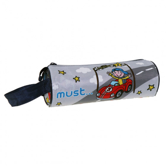 etui junior raceauto 20 x 6,5 cm polyester grijs