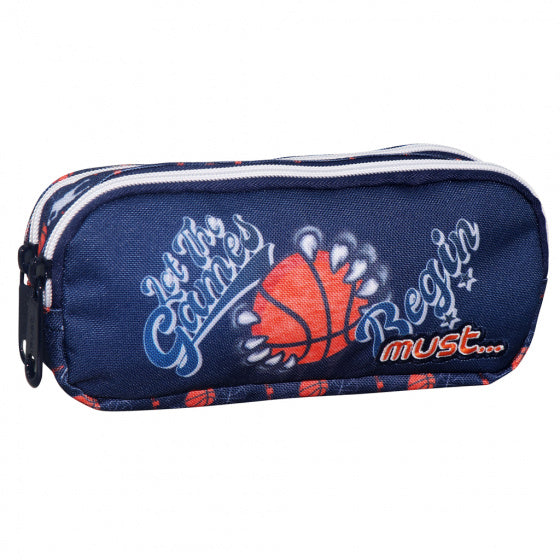 etui Let the Games jongens 21 x 9 cm polyester donkerblauw