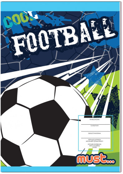 kleur- en notitieblok Football 17 x 24 cm papier blauw