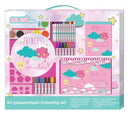 kleurset Cloud Princess meisjes 54 x 47 cm roze 32-delig