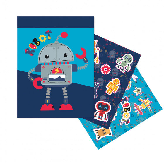 kleurset Robot junior 54 x 47 cm blauw 32-delig