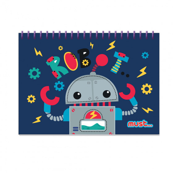 kleurset Robot junior 54 x 47 cm blauw 32-delig
