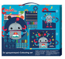 kleurset Robot junior 54 x 47 cm blauw 32-delig