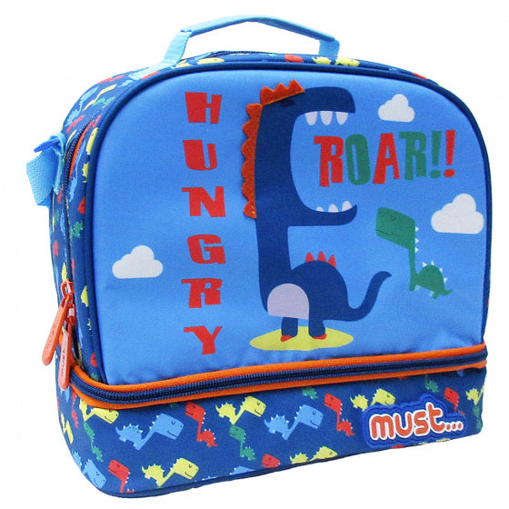 koeltas Dino jongens 8 liter 27 x 24 cm polyester blauw