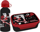 lunchset Enjoy & Roll jongens zwart/rood 2-delig