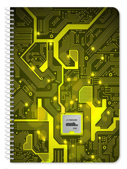notitieboek #1 processor 25 x 17 cm geel 120 pagina's