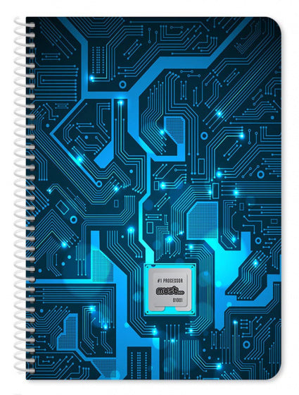 notitieboek #1 processor 17 x 25 cm blauw 30 pagina's