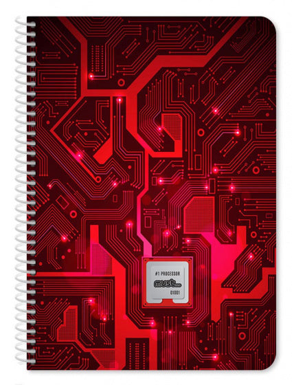 notitieboek #1 processor 17 x 25 cm rood 60 pagina's