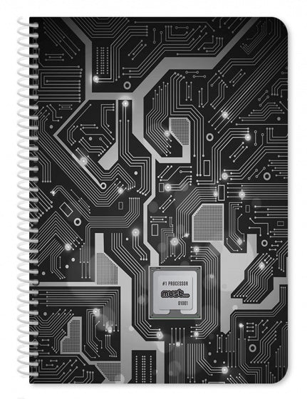 notitieboek #1 processor 17 x 25 cm grijs 150 pagina's