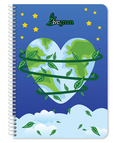 notitieboek Live Green B5 papier blauw/groen 90 pagina's