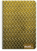 notitieboek Diamond-plate B5 papier geel 120 vellen