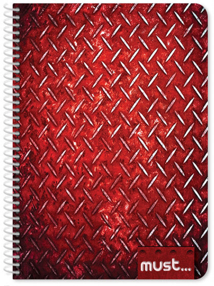notitieboek Diamond-plate B5 papier rood 120 vellen