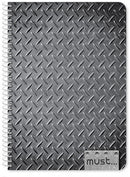 notitieboek Diamond-plate B5 papier zwart 90 vellen