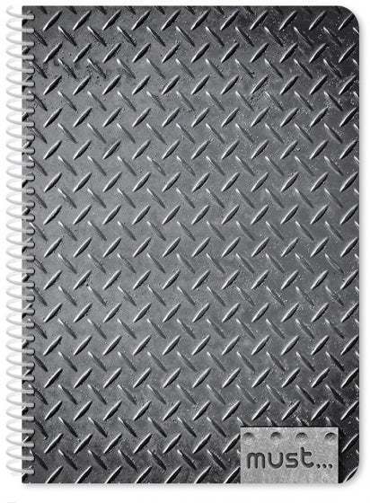 notitieboek Diamond-plate B5 papier zwart 90 vellen