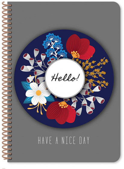 notitieboek Blossom 25 x 17 cm B5 lichtgrijs 60 vellen