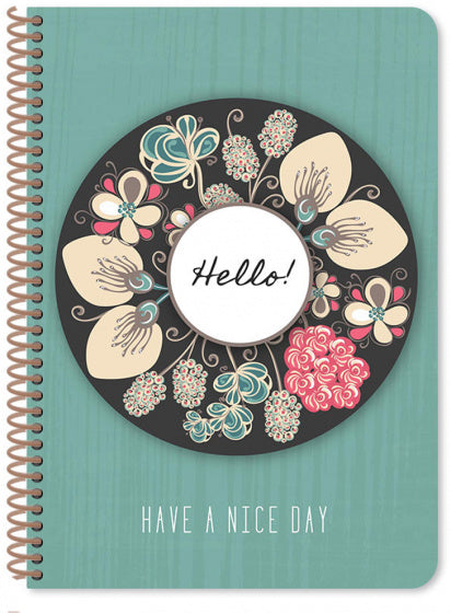 notitieboek Blossom 25 x 17 cm B5 zeeblauw 90 vellen