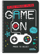 notitieboek Game On 30 x 21 cm A4 zwart/wit 60 vellen