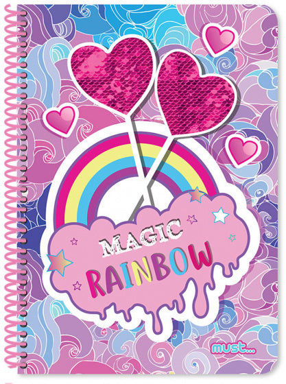 notitieboek Hearts meisjes B5 papier paars/roze 60 vellen