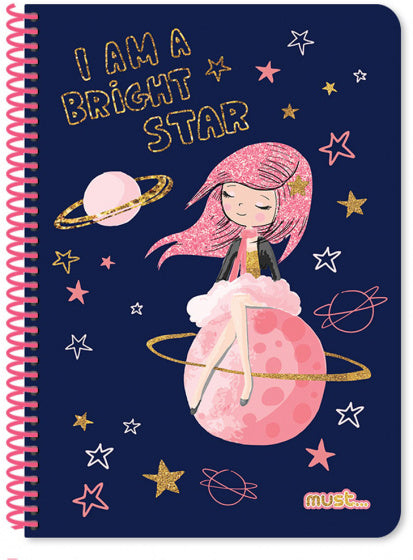 notitieboek Prinses meisjes A4 papier blauw 60 vellen