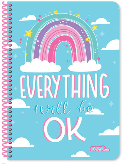 notitieboek Rainbow meisjes A4 papier blauw 60 vellen