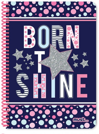 notitieboek Shine meisjes B5 papier blauw 120 vellen