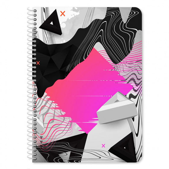 notitieboek Spiral junior A4 papier roze 120 pagina's