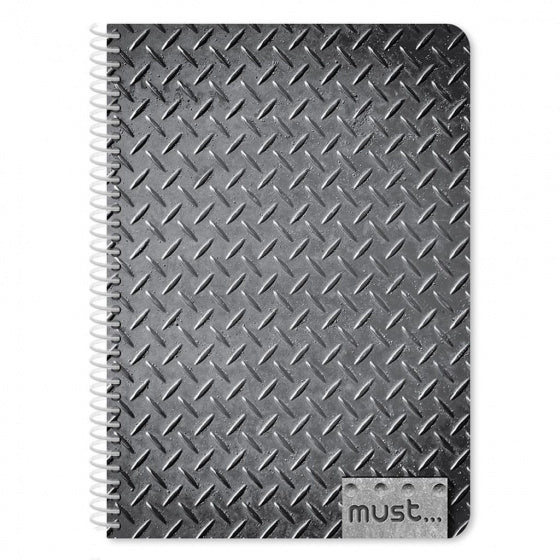notitieboek Spiral Metal A4 papier 60 vellen grijs