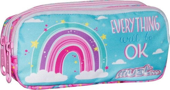 pennenetui Everything 21 x 6 x 9 cm blauw/roze