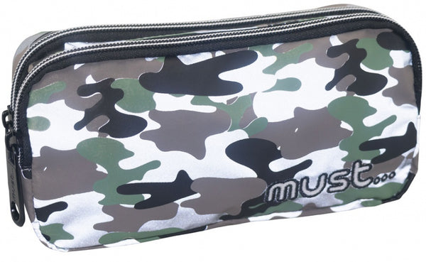 pennenetui Reflective 20 x 6 cm polyester zwart/groen