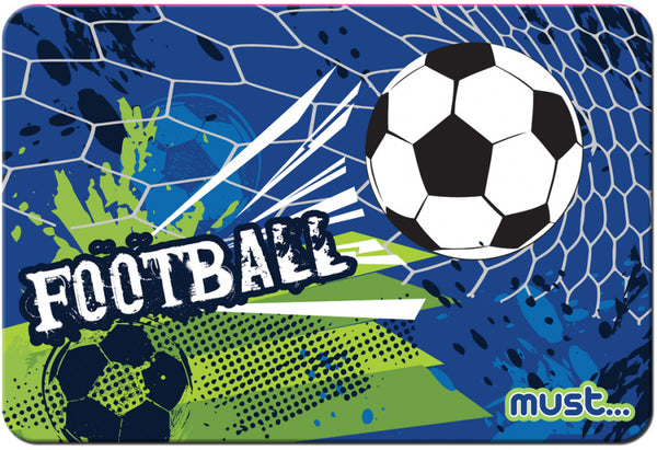 placemat Football junior 43 x 29 cm blauw/groen