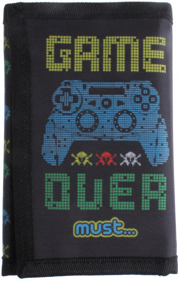 portemonnee Game Over 26 x 8 x 13 cm polyester zwart