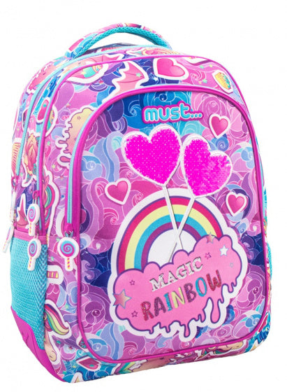 rugzak Magic Rainbow 25 liter 32 x 43 cm polyester roze
