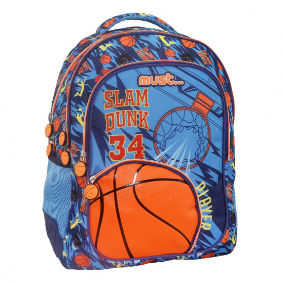 rugzak slam dunk jongens 25 liter polyester blauw