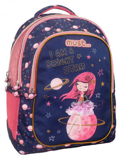 rugzak Space Girl 25 liter 32 x 43 cm polyester roze
