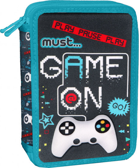 schooletui Game On  5 x 15 x 21 cm  polyester blauw 31-delig