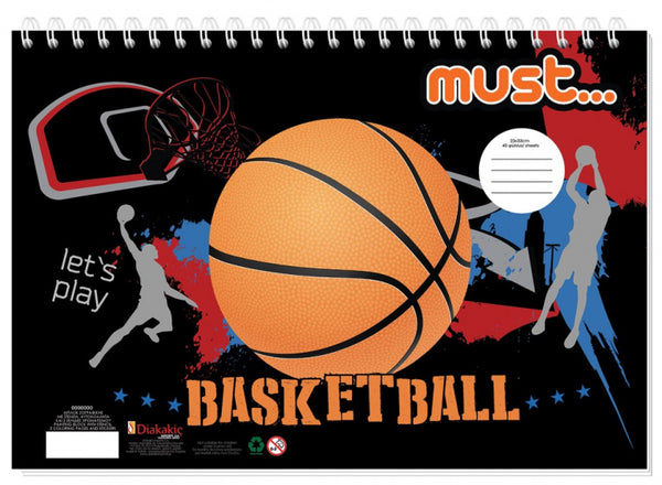 sticker- en kleurboek Basketball papier zwart 40 pagina's