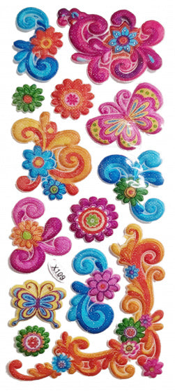 stickers bloemen junior 9 x 27 cm papier 13-delig