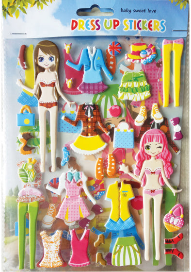 stickers Dress Up meisjes 24 x 15 cm blauw