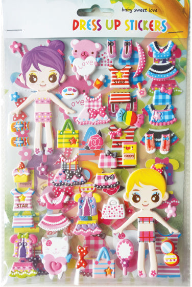 stickers Dress Up meisjes 24 x 15 cm paars