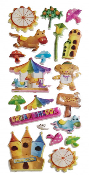 stickers kermis junior 9 x 27 cm papier 19-delig