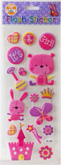stickervel Flash Vlinder meisjes 10 x 19 cm 16-delig