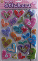 stickervel Puffy hart junior 19 x 27 cm 21-delig