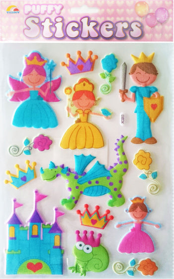 stickervel Puffy prinses junior 19 x 27 cm 14-delig