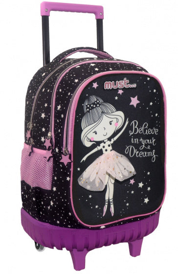 trolley rugzak Believe 30 liter 34 x 45 cm polyester paars