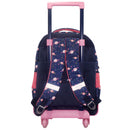trolley rugzak Bright Star 30 liter donkerblauw/roze