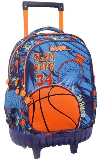 trolley rugzak Slam Dunk 34 x 45 cm polyester blauw