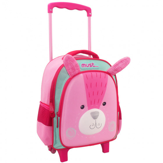 trolleyrugzak Bunny 8 liter softcase roze