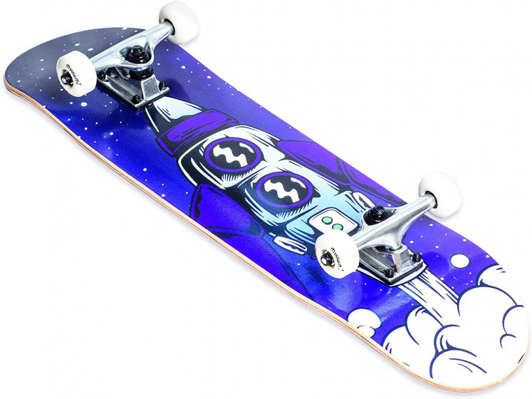 Skateboard 79 x 20 cm hout/aluminium donkerblauw