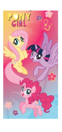strandlaken Pony Girl meisjes 70 x 140 cm katoen roze