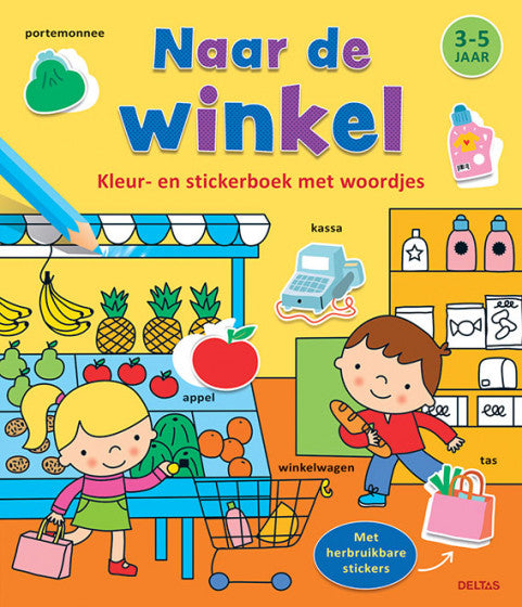 Deltas Kleur-Stickerboek Naar de Winkel